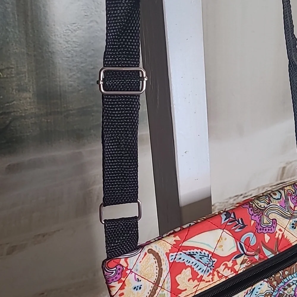 Bright colorful floral paisley ipad tablet travel padded carrying cross body bag